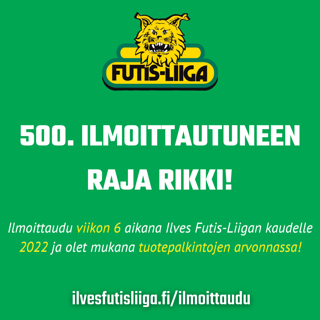 FUTIS LIIGASSA 500 ILMOITTAUTUMISTA