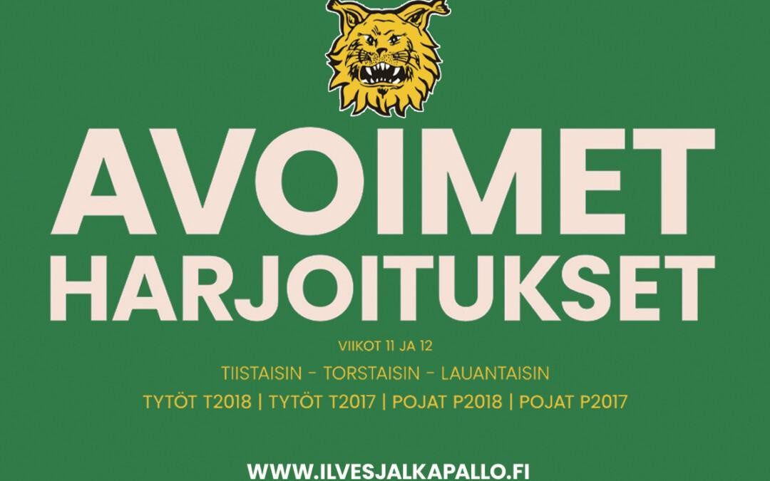Avoimet harjoitukset 8–9-vuotiaille